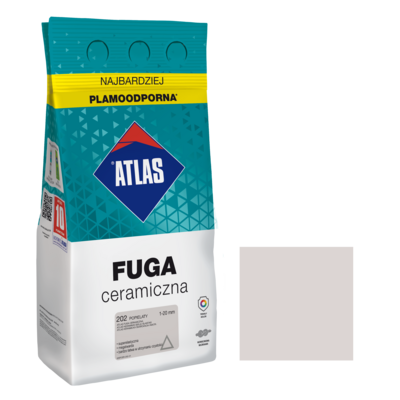 ATLAS Fuga ceramiczna 202 popielaty alubag 5 kg