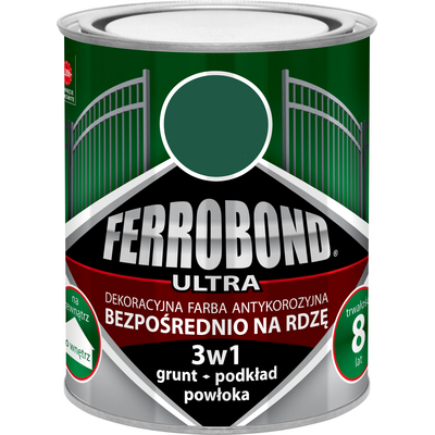 FERROBOND Farba antykorozyjna ULTRA półmat zielony RAL 6005 0,7 l