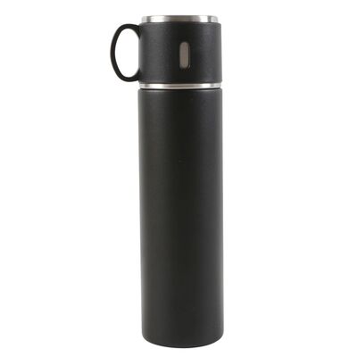 Termos z zakrętką w kształcie filiżanki 580 ml czarny