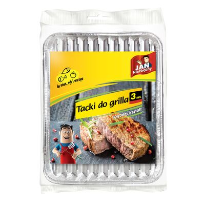 Tacka do grilla prostokątna mała 3 sztuki Jan Niezbędny