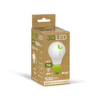 Żarówka ledowa 3LED tradycyjna E-27 7W barwa neutralna