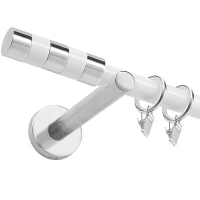Karnisz pojedynczy Cylinder 19 mm 200 cm biały-chrom