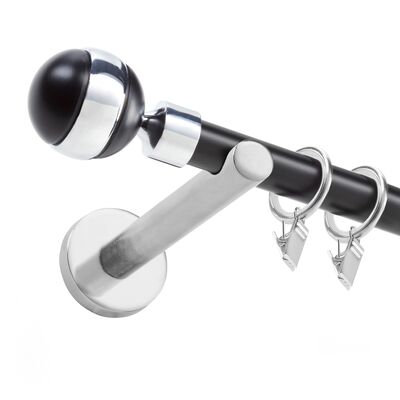 Karnisz pojedynczy Kula 19 mm 240 cm czarny mat-chrom