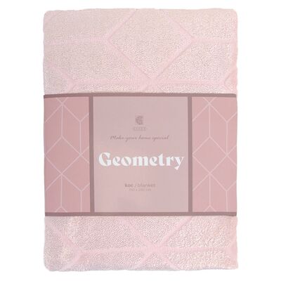 Koc Geometry 150 x 200 cm różowy