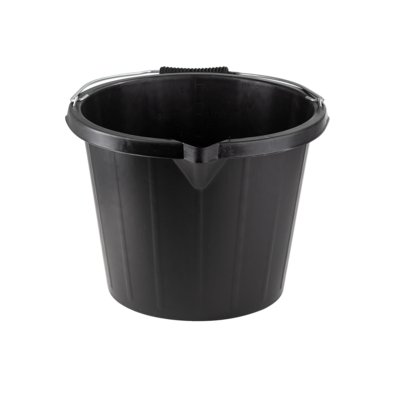 Wiadro budowlane 14 l z wylewką czarne