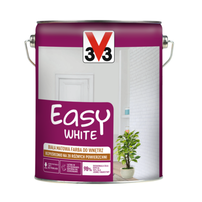 Farba akrylowa do ścian i sufitów EASY WHITE 5 l biała