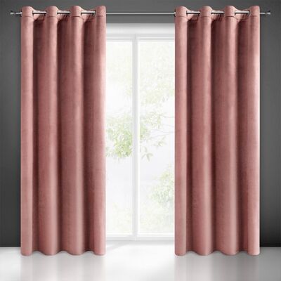 Zasłona MELANIE 140 x 250 cm przelotki ciemnoróżowy