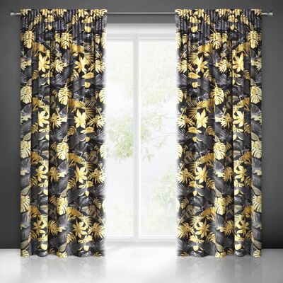 Zasłona BLER 140 x 270 cm taśma czarno-musztardowy