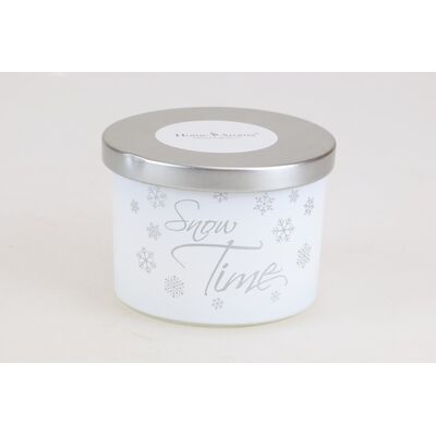 Świeca zapachowa 7,5 x 10,5 cm snow tme srebrna