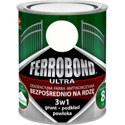 FERROBOND Farba antykorozyjna ULTRA połysk biały RAL 9010 0,25 l