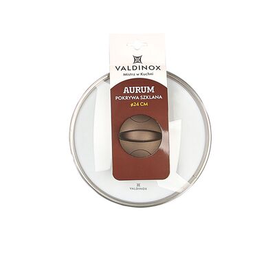 Pokrywa szklana 24 cm Valdinox Aurum