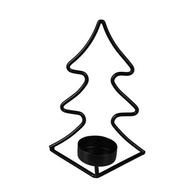 Świecznik FIR 11,5 x 8, x 16,5 cm metal czarny