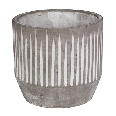 Osłonka cementowa FINN 17 x 17 x 16 cm szara+białe paski