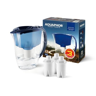 Dzbanek filtrujący Aquaphor Ideal 2,8 l + 3 wkłady B15 Standard granat