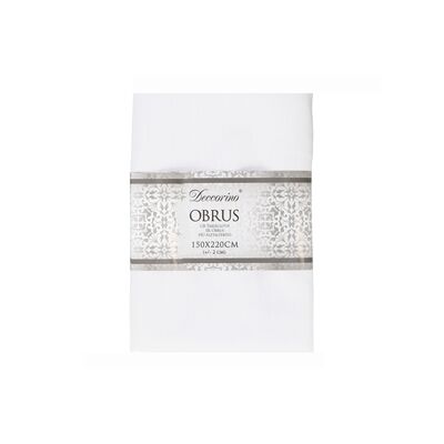 Obrus 150 x 220 cm prążki biały