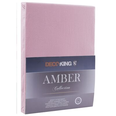 Prześcieradło jersey AMBER 200-220 x 200+30 cm jasnofioletowy