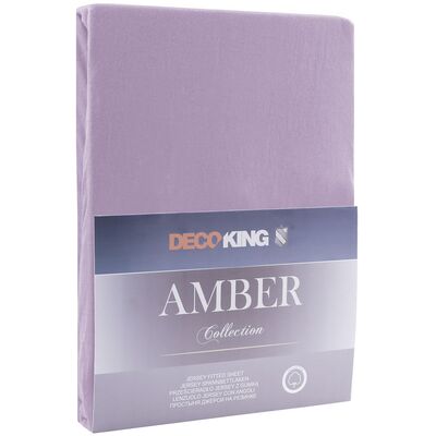 Prześcieradło jersey AMBER 200-220 x 200+30 cm fioletowy