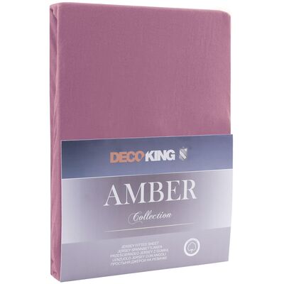 Prześcieradło jersey AMBER 200-220 x 200+30 cm fioletowy
