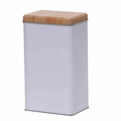 Puszka metalowa prostokątna 0,9 l biała