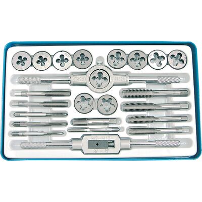 Komplet gwintowników i narzynek 5-12 mm 24 szt. kaseta