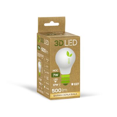 Żarówka ledowa 3LED tradycyjna E-27 7W barwa ciepła