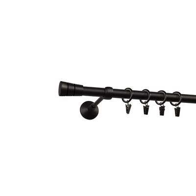 Karnisz pojedynczy Siena I 240 cm 19 mm czarny mat