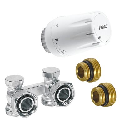 Zestaw termostatyczny kątowy do grzejników dolnozasilanych z głowicą GT11