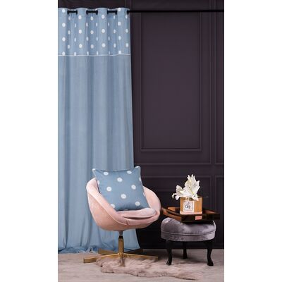Zasłona CHIC DOTS 140 x 270 cm przelotki błękit