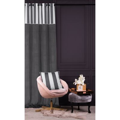 Zasłona CHIC STRIPE 140 x 270 cm przelotki szary