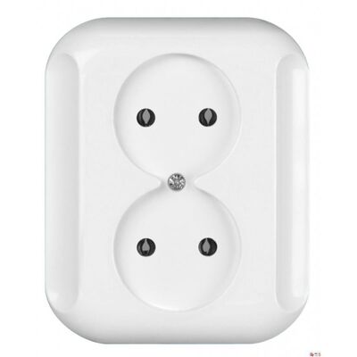 Gniazdo podwójne białe Topaz