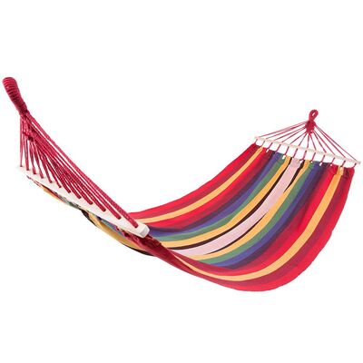 Hamak Paradise czerwień drewno 200 x 100 cm
