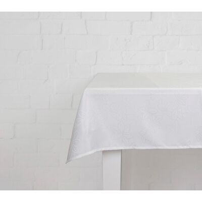 Obrus żakardowy Bright Leaves 110 x 160 cm biały