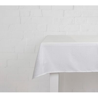 Obrus żakardowy Bright Leaves 130 x 180 cm biały