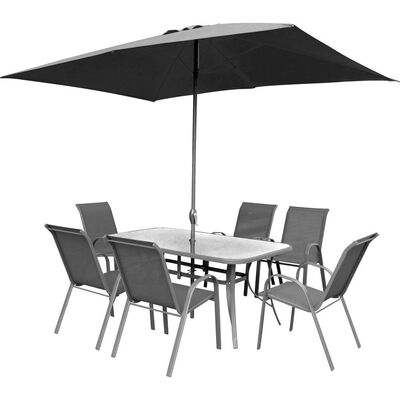 Komplet mebli Evora 150 x 90 x 72 cm srebrny