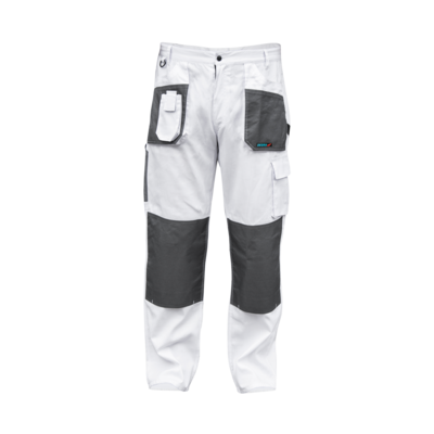 DEDRA Spodnie ochronne BH4SP- XL XL/56, białe, White line 190g/m2