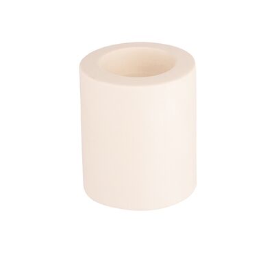 Świecznik ceramiczny 6,5 x 6,5 x 8 cm kremowy