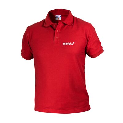 DEDRA Koszulka męska polo BH5PC-S S, czerwona, 35% + 65%
