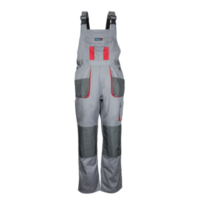 DEDRA Spodnie ochronne ogrodniczki BH3SO-LD LD/54, szare, Comfort line 190g/m2