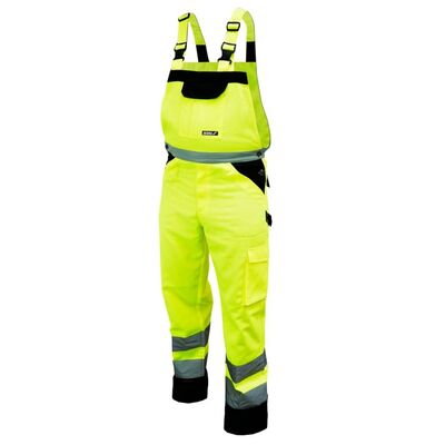DEDRA Spodnie ochronne ogrodniczki BH81SO1- XL odblaskowe rozmiar XL, żółte