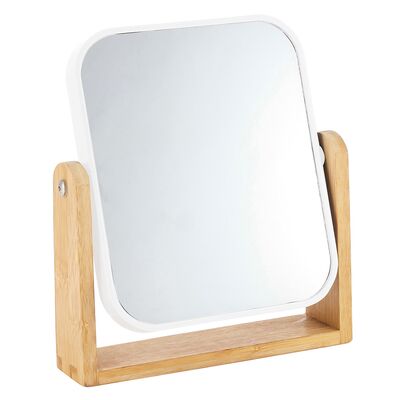 Lusterko prostokątne na podstawie 18 x 4,5 x 21 cm białe ALTOM