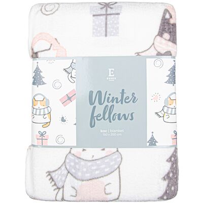 Koc WINTER FELLOWS 150 x 200 cm biały
