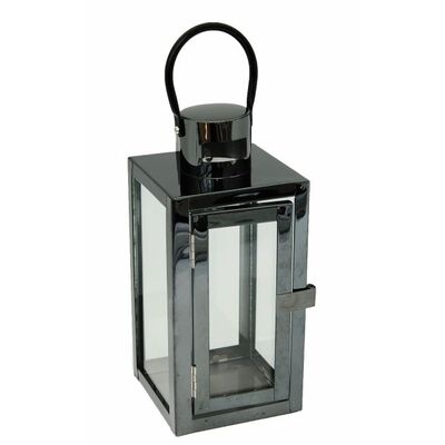 Latarnia Barcelona na świece mała S czarna 23 x 10 cm