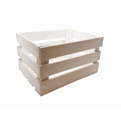 Skrzynka drewniana malowana biała M 40 x 30 x 21 cm