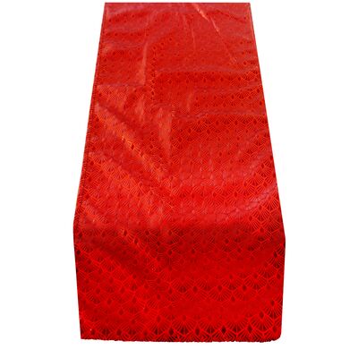 Bieżnik welurowy 32 x 180 cm bordowy/złoty