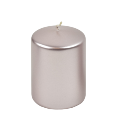 Świeca klasyczna metalik pudrowy róż 5,8 x 9 cm