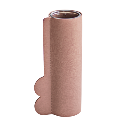 Wazon szklany w osłonce brudny róż 5,5 x 21 cm