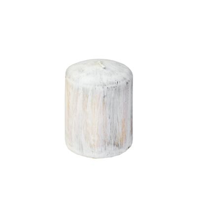 Świeca White Wood słupek 8 x 9 cm biały