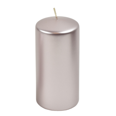 Świeca klasyczna metalik pudrowy róż 5,8 x 12 cm