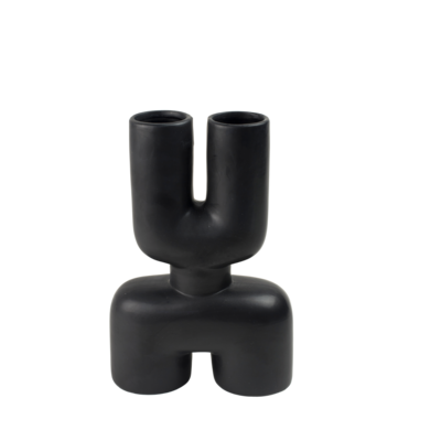 Wazon ceramiczny czarny 8 x 17 x 25,5 cm