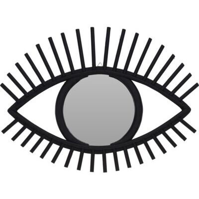 Lustro w kształcie oka 36 x 50 cm rama bambus